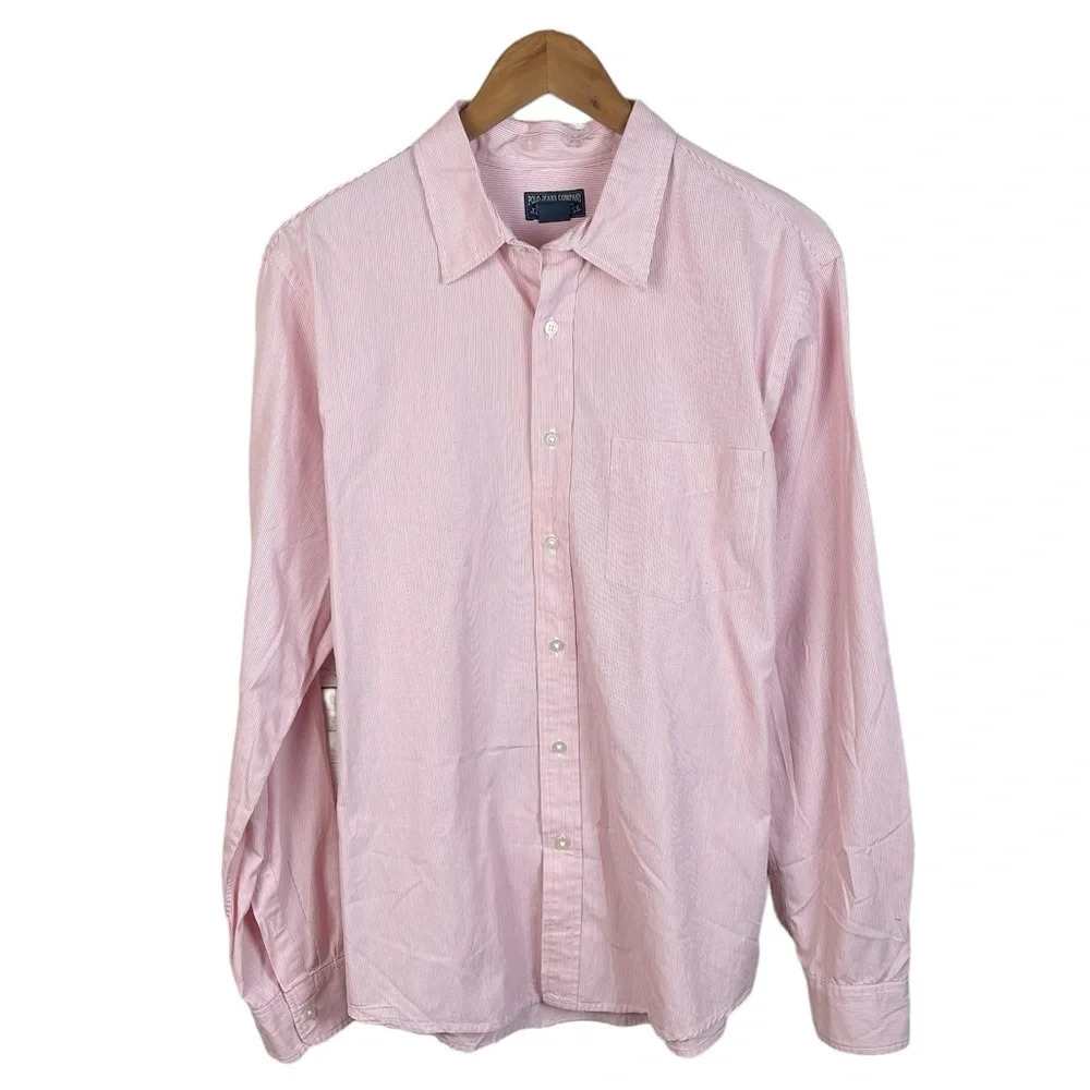 BF1301 Men’s Polo Ralph Lauren Jeans Co. Striped Button Down Shirt L